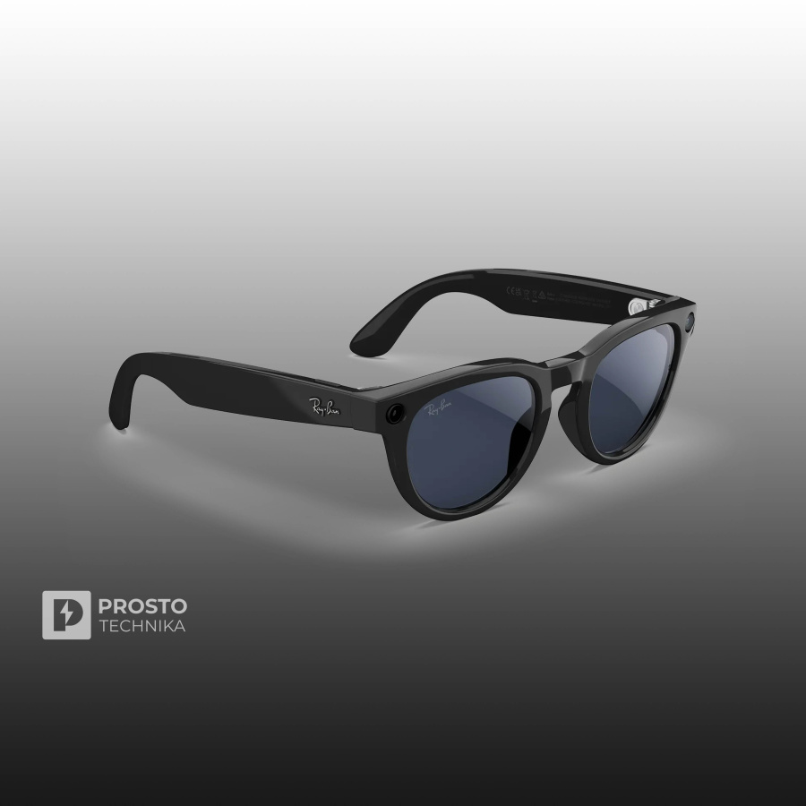 Ray-Ban Headliner (Gen 2) Глянцевый Чёрный с Прозрачно-Сапфировыми Линзами